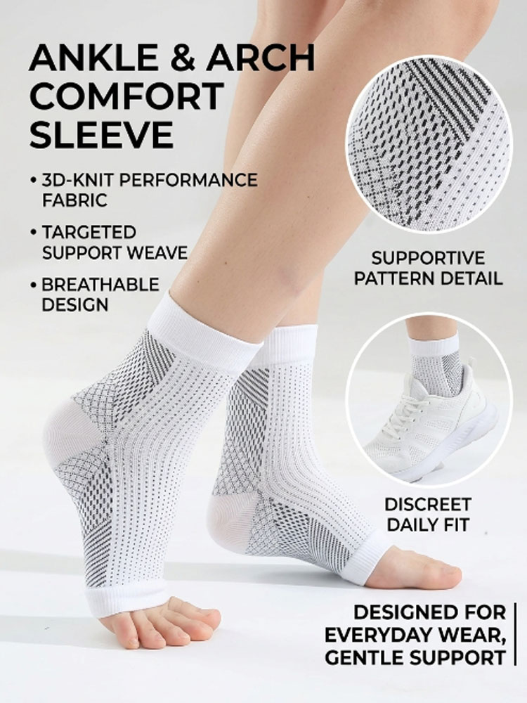 Compression Sleeve Calf - Penutup Kaki Putih Solid Elastis, Penutup