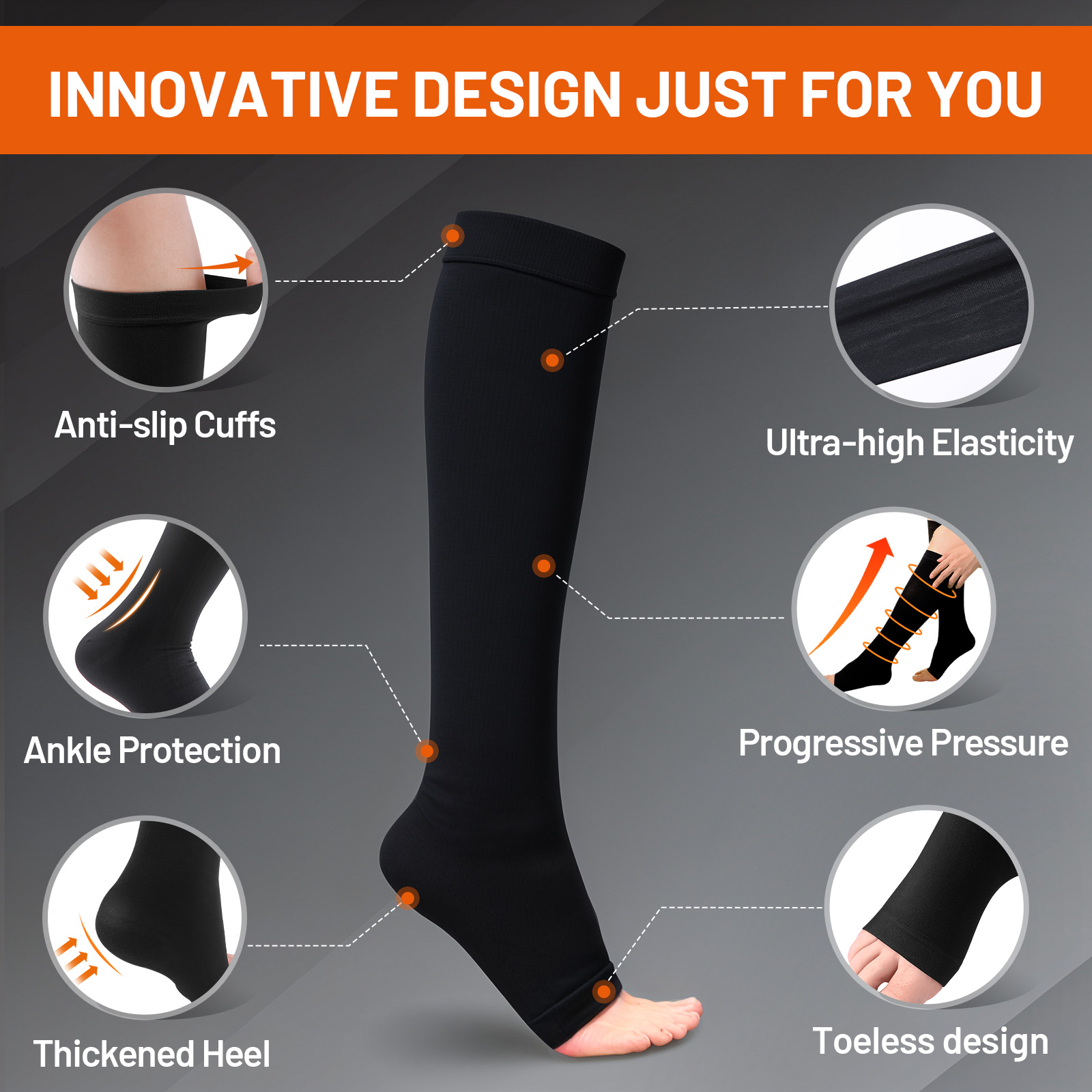 Kaus Kaki Kompresi Cofoe S-XXL - Compression Sock Medical ulasan dan harga