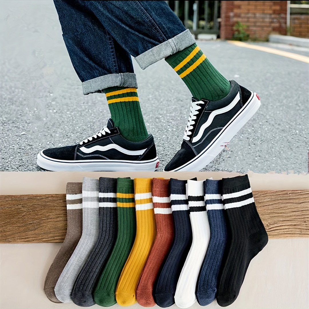 5-Pak Kaus Kaki Pria Motif Uni - Cotton Crew Sock Pack ulasan dan harga