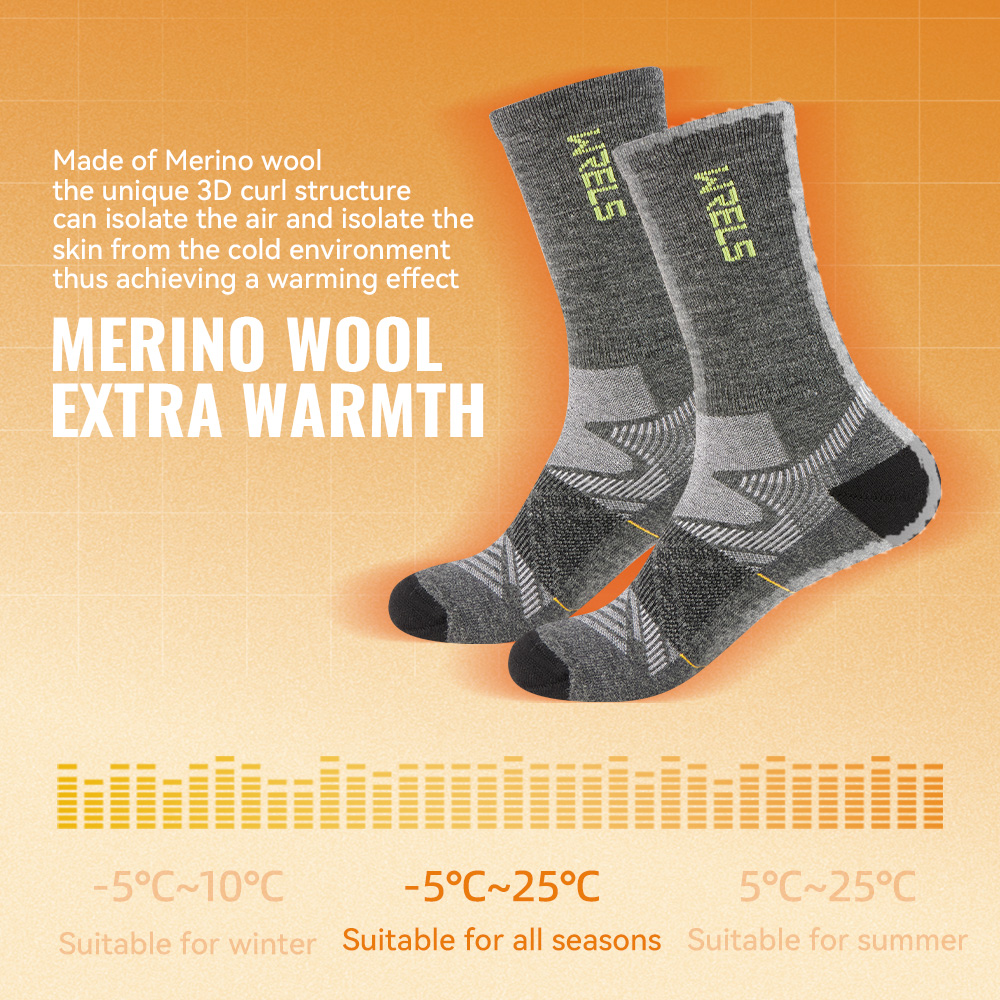 WRELS 1/2/3 Pasang Kaus Kaki H - Wool Hiking Sock ulasan dan harga