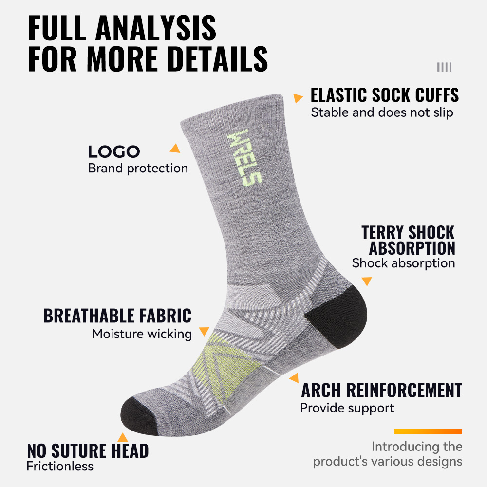 WRELS 1/2/3 Pasang Kaus Kaki H - Wool Hiking Sock ulasan dan harga