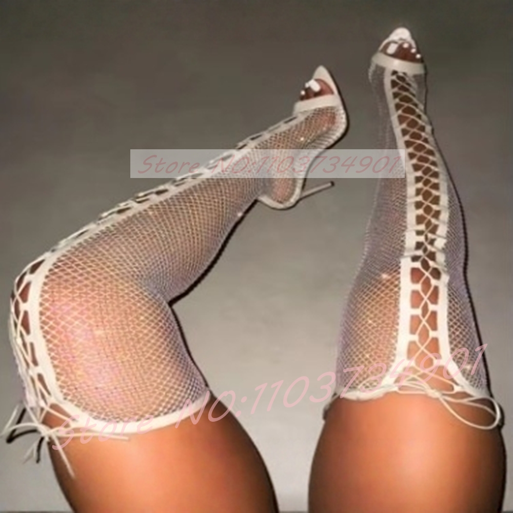 Sepatu Bot Setinggi Paha Stoki - Fishnet Stocking Women ulasan dan harga