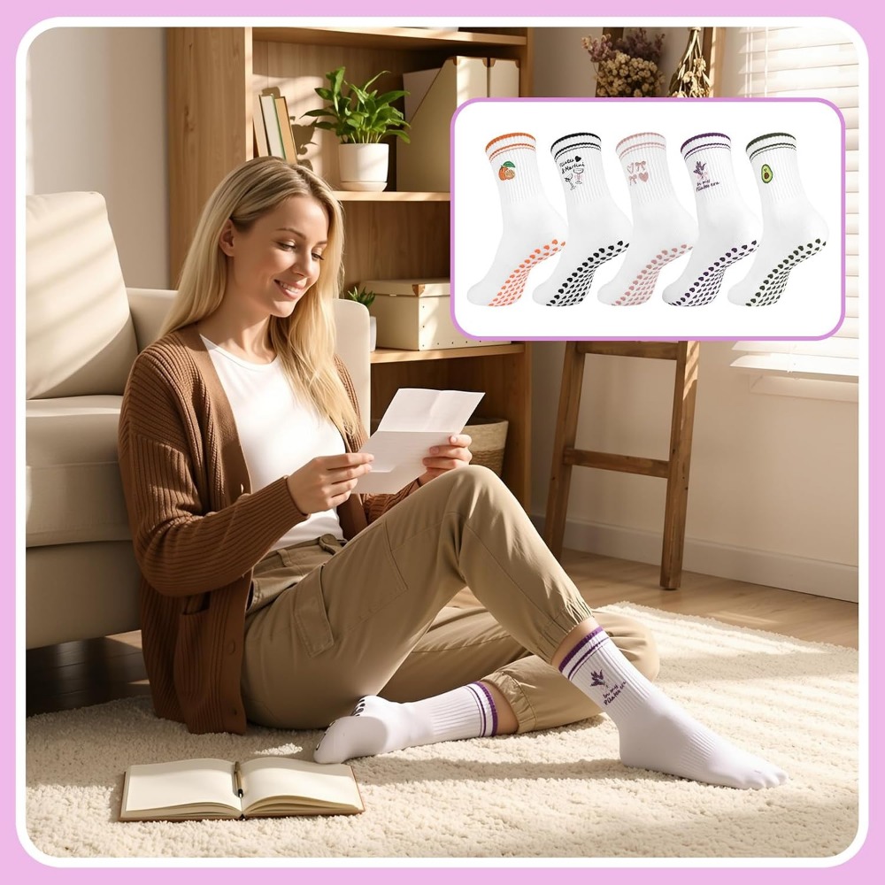 Kaos Kaki Yoga Wanita Lucu Ber - Grip Sock Yoga ulasan dan harga